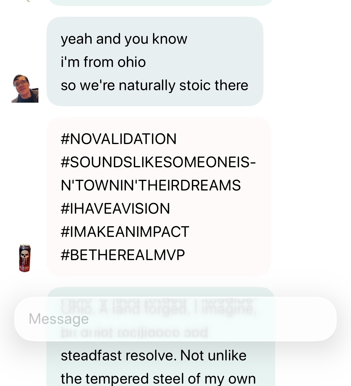 energy drink conversation